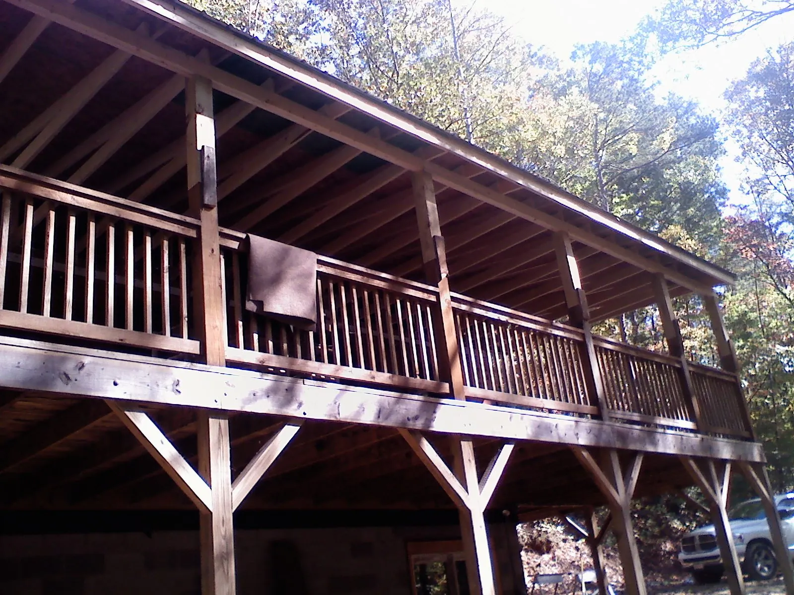 Timber framing under a new elevated porch and deck — Roof Leak Repair in Auburndale by Roofing Brothers